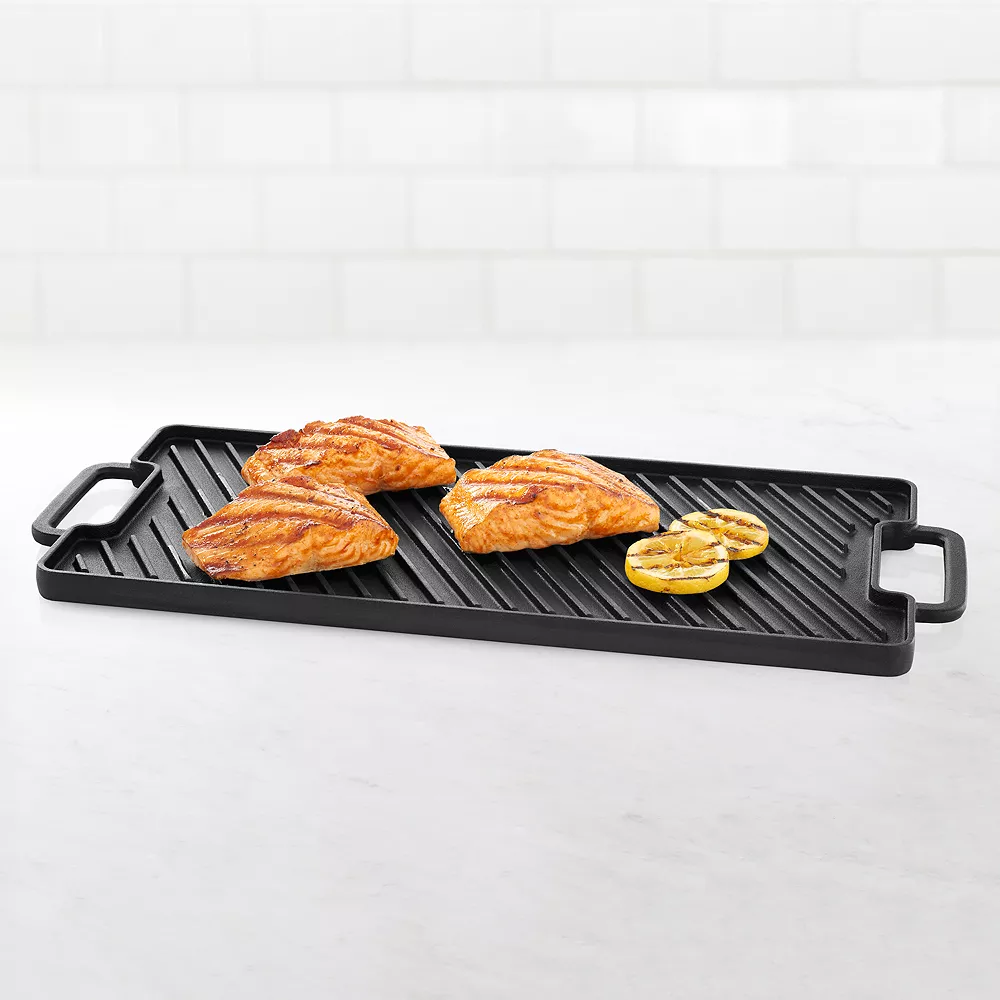 Food Network™ Pre-Seasoned Cast-Iron Reversible Grill - Image 3