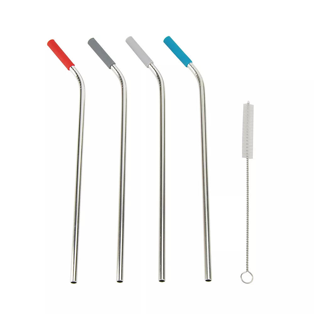 Food Network™ 5-pc. Stainless Steel Reusable Straw & Cleaning Brush Set