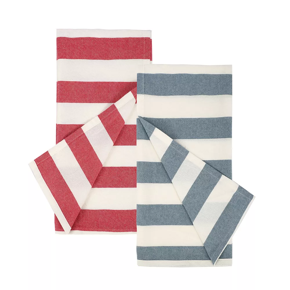 Food Network™ Red & Blue Stripe Flour Sack Kitchen Towel 2-pk. - Image 2